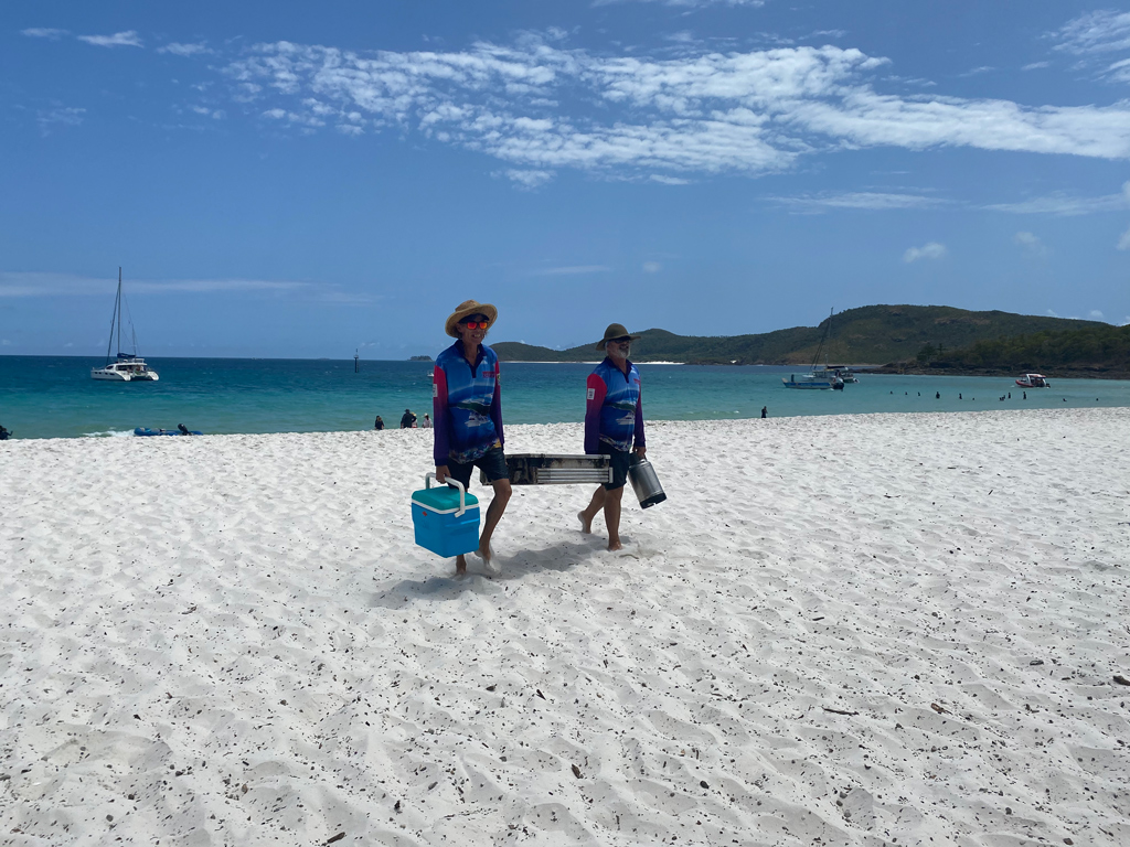 BBQ lunch with a view of Whitehaven Beach